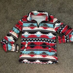Lightweight Aztec quarter zip pullover